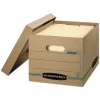 Online STOR/FILE 12.5 in. x 16.25 in. x 10.5 in. Basic-Duty Letter/Legal Storage Boxes - Kraft/Green (12/Carton) Desk Accessories & Office Organizers