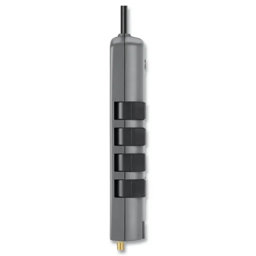 4320 J 12 AC Outlets 8 ft. Cord Pivot Plug Surge Protector - Gray Office Electronics & Batteries