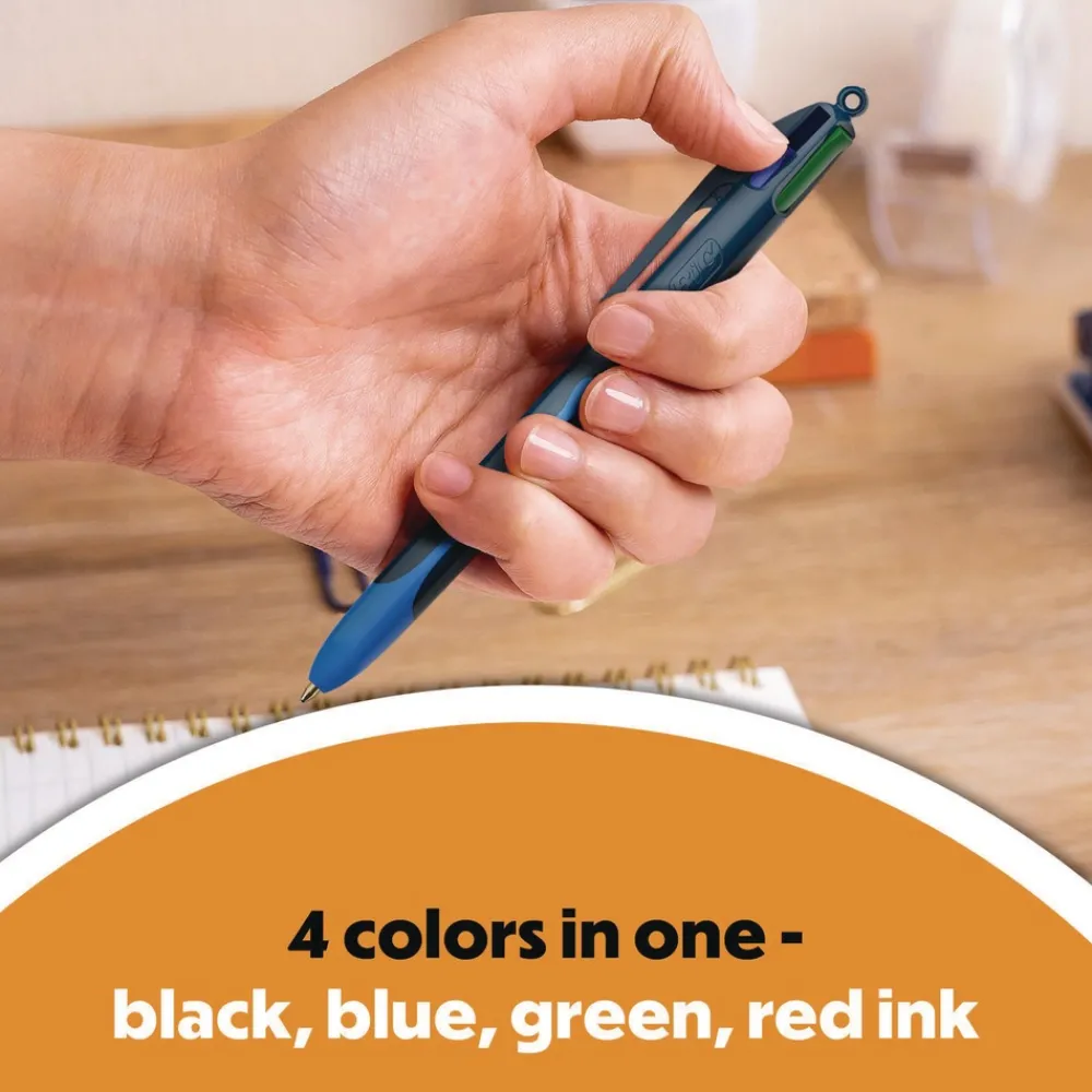 4-Color Smooth Medium 1 mm Retractable Ballpoint Pen - Multicolor (3/Pack) Pens, Pencils & Markers