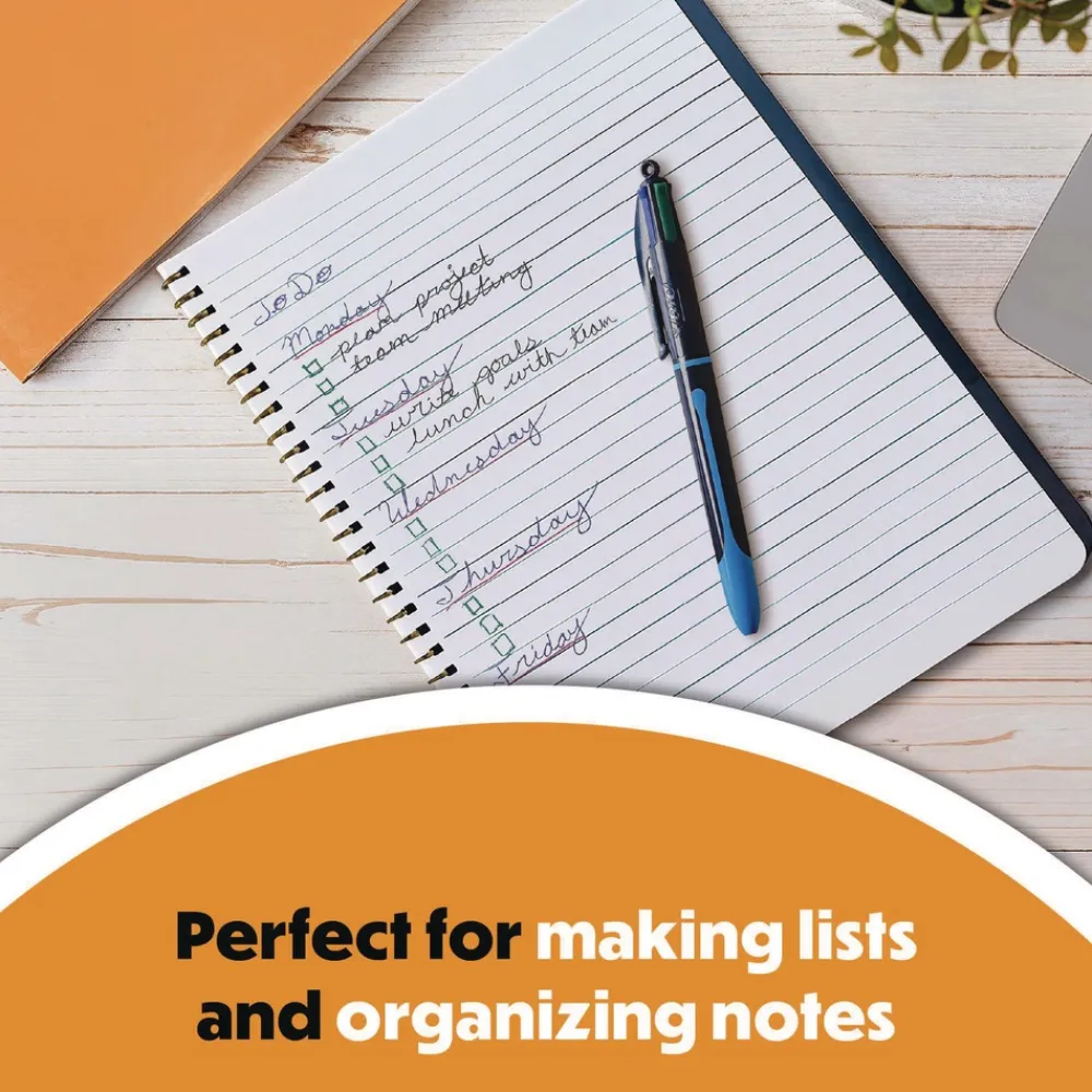 4-Color Smooth Medium 1 mm Retractable Ballpoint Pen - Multicolor (3/Pack) Pens, Pencils & Markers