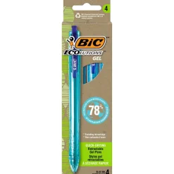 Online Ecolutions Medium 1 mm Gel Pen - Blue Ink/Blue Barrel (4/Pack) Pens, Pencils & Markers