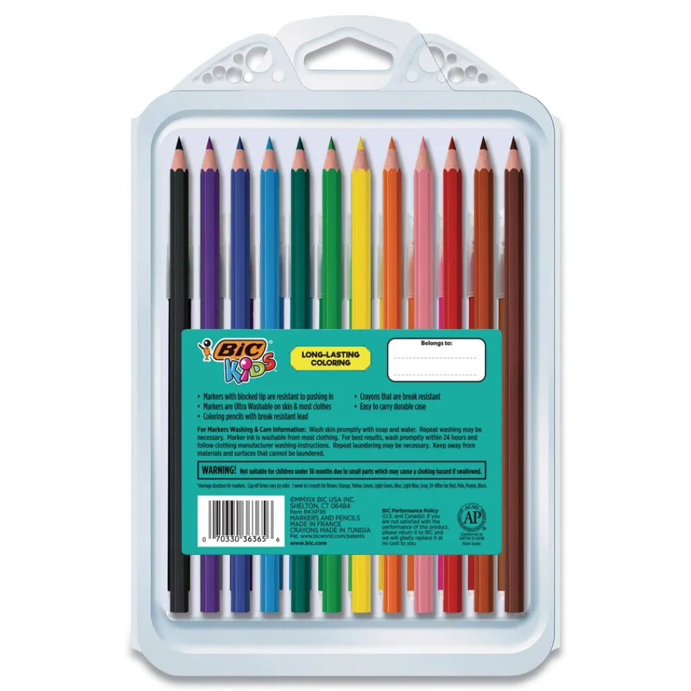 Discount Kids Colored Pencils Crayons Markers Coloring Combo Pack in Durable Case (36/Pack) Pens, Pencils & Markers