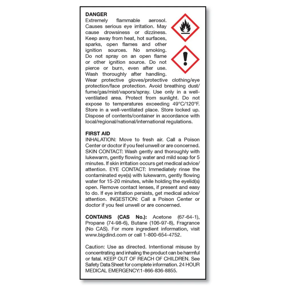 New 5 oz Fire D One Shot Aerosol (12/Carton) Cleaning & Janitorial Supplies