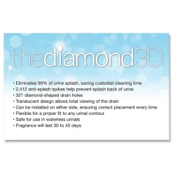 New Diamond 3D Urinal Screen - Mountain Air Scent/Blue (6/Carton) Odor Control