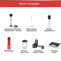 Best kitchen wand Cordless Blender 3-in-1 Kitchen Multi-Tool - Red Kitchen Appliances