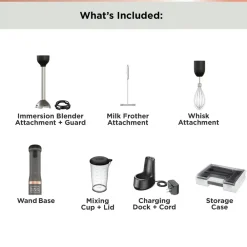 New kitchen wand Cordless Blender 3-in-1 Kitchen Multi-Tool - Grey Kitchen Appliances