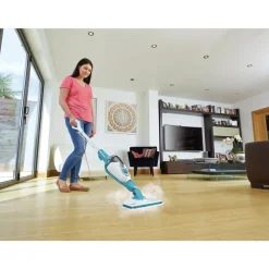 Discount 120V 5-in-1 Electric Corded Steam Mop and Portable Steamer - Blue and White Cleaning & Janitorial Supplies