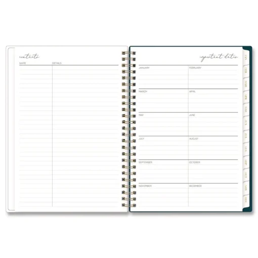 8.63 in. x 5.88 in. 12-Month (Jan to Dec): 2026 Life Note-It Dania Weekly/Monthly Planner - Floral Artwork, Teal/Pink/Blue Cover Paper & Printables
