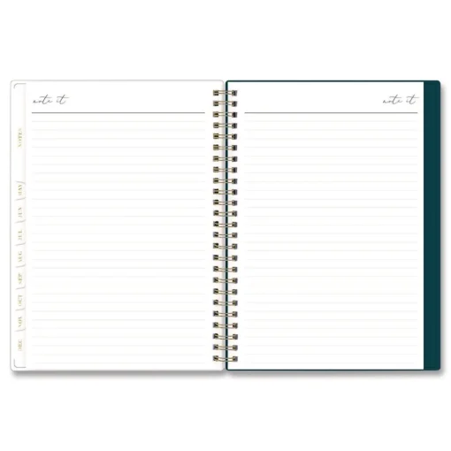 8.63 in. x 5.88 in. 12-Month (Jan to Dec): 2026 Life Note-It Dania Weekly/Monthly Planner - Floral Artwork, Teal/Pink/Blue Cover Paper & Printables