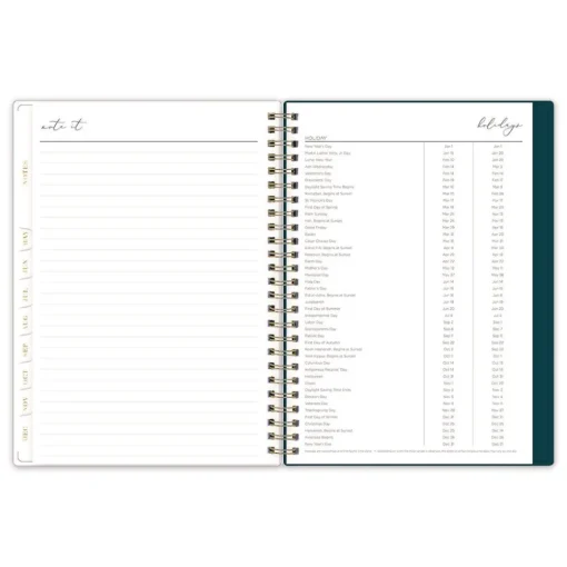 8.63 in. x 5.88 in. 12-Month (Jan to Dec): 2026 Life Note-It Dania Weekly/Monthly Planner - Floral Artwork, Teal/Pink/Blue Cover Paper & Printables