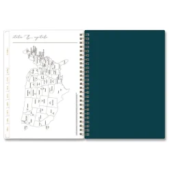 8.63 in. x 5.88 in. 12-Month (Jan to Dec): 2026 Life Note-It Dania Weekly/Monthly Planner - Floral Artwork, Teal/Pink/Blue Cover Paper & Printables
