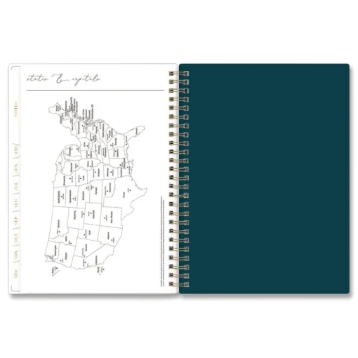 8.63 in. x 5.88 in. 12-Month (Jan to Dec): 2026 Life Note-It Dania Weekly/Monthly Planner - Floral Artwork, Teal/Pink/Blue Cover Paper & Printables