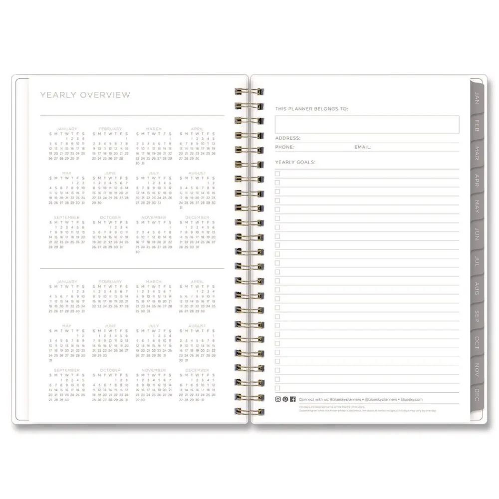 New 8 in. x 5 in. 12-Month (Jan to Dec): 2026 Mimosa Weekly/Monthly Planner - Lemon Artwork, Yellow/Green/White Cover Paper & Printables