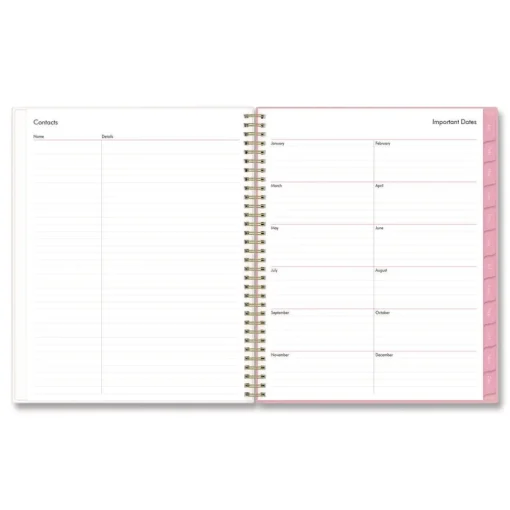 Discount 11 in. x 8.5 in. 12-Month (Jan to Dec): 2026 Mimi Pink Monthly Planner - Floral Artwork, Pink/Blue/Rose Cover Paper & Printables