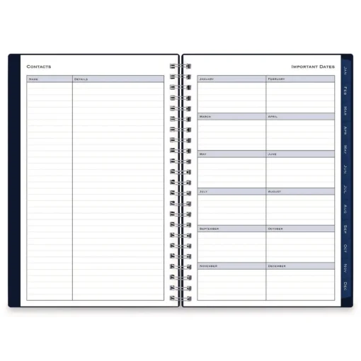 Best 8 in.x 5 in. 12-Month (Jan to Dec): 2026 Passages Weekly/Monthly Planner - Navy Cover Paper & Printables