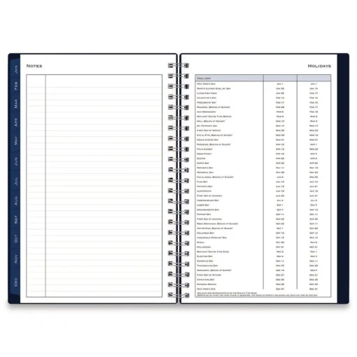 Best 8 in.x 5 in. 12-Month (Jan to Dec): 2026 Passages Weekly/Monthly Planner - Navy Cover Paper & Printables