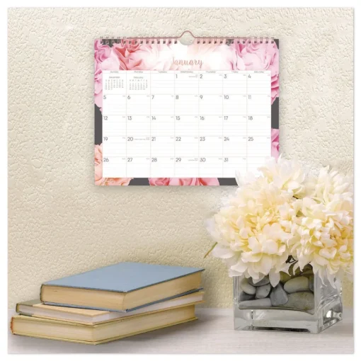 Best 12-Month (Jan to Dec): 2026 Joselyn Monthly Wall Calendar - Floral Artwork, White/Multicolor Sheets Calendars & Planners