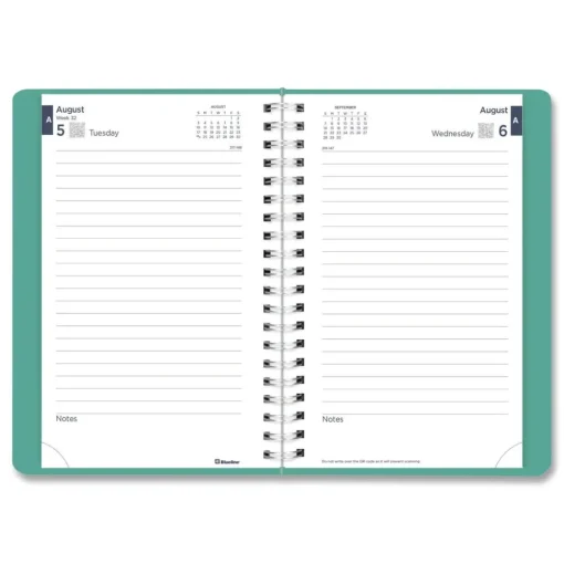 Sale 8 in. x 5 in. 12-Month (Aug 2025-Jul 2026) Academic Daily/Monthly Planner - Cyan Cover Calendars & Planners