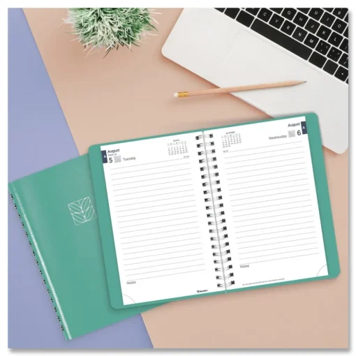 Sale 8 in. x 5 in. 12-Month (Aug 2025-Jul 2026) Academic Daily/Monthly Planner - Cyan Cover Calendars & Planners