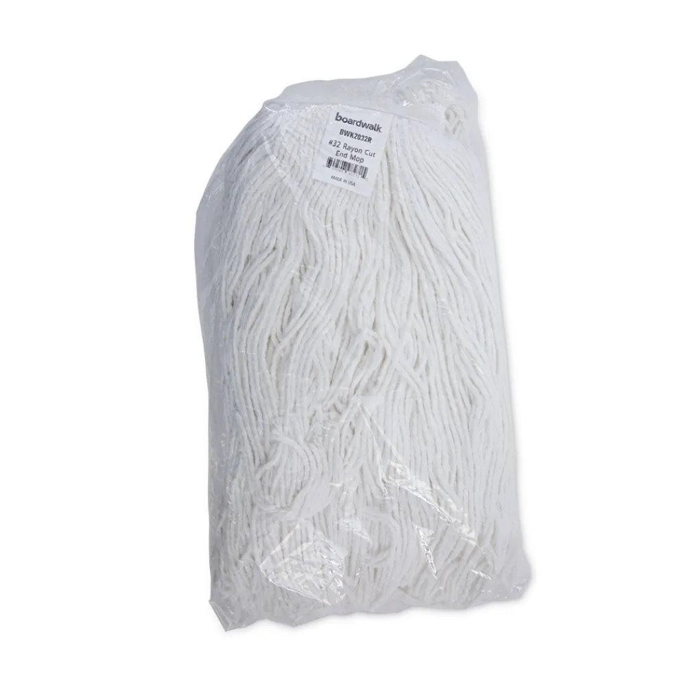 New #32 Cut-End Rayon Wet Mop Head - White (12/Carton) Cleaning & Janitorial Supplies