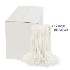 Hot #20 Cut-End Rayon Wet Mop Head - White (12/Carton) Cleaning & Janitorial Supplies