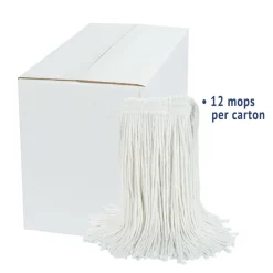 #24 Cut-End Rayon Wet Mop Head - White (12/Carton) Cleaning & Janitorial Supplies