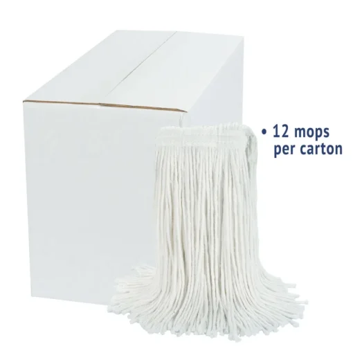 #24 Cut-End Rayon Wet Mop Head - White (12/Carton) Cleaning & Janitorial Supplies