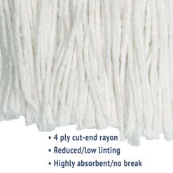 #24 Cut-End Rayon Wet Mop Head - White (12/Carton) Cleaning & Janitorial Supplies