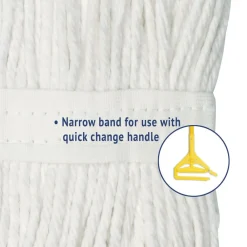 #24 Cut-End Rayon Wet Mop Head - White (12/Carton) Cleaning & Janitorial Supplies