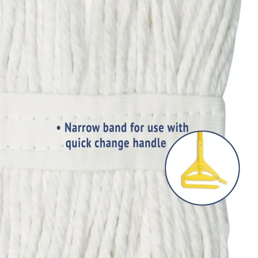 #24 Cut-End Rayon Wet Mop Head - White (12/Carton) Cleaning & Janitorial Supplies