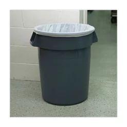 New 33 Gallon 14 mic 33 in. x 38 in. Perforated Roll High-Density Can Liners - Natural (25 Bags/Roll, 10 Rolls/Carton) Cleaning & Janitorial Supplies