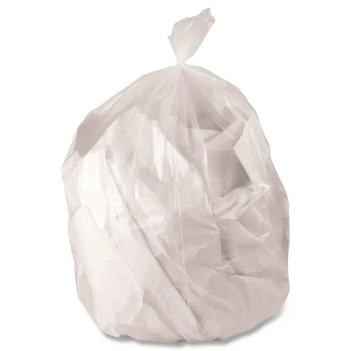 Sale 16 Gallon 0.5 mil 24 in. x 32 in. Perforated Roll Low-Density Waste Can Liners - Clear (500/Carton) Trash & Waste Bins