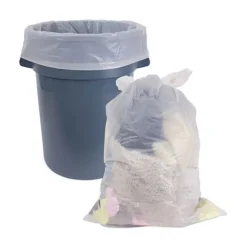 Discount 60 Gallon 1.8 mil 38 in. x 63 in. Industrial Drum Liners Rolls - Clear (75/Carton) Trash & Waste Bins