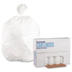 Best 10 Gallon 0.4 mil 24 in. x 23 in. Perforated Roll Low-Density Waste Can Liners - White (25 Bags/Roll, 20 Rolls/Carton) Trash & Waste Bins