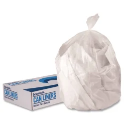 Outlet 32 Gallon 0.9 mil 33 in. x 44 in. Perforated Roll Low-Density Waste Can Liners - Clear (5 Bags/Roll, 20 Rolls/Carton) Trash & Waste Bins