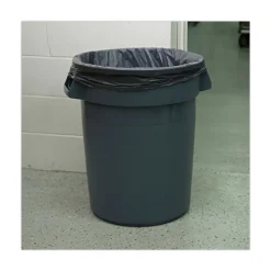 Discount 32 Gallon Linear-Low-Density Polyethylene Round Waste Receptacle - Gray Trash & Waste Bins
