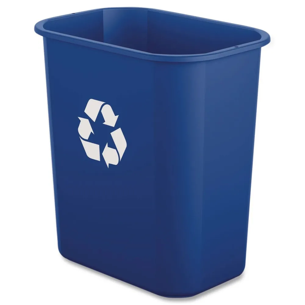 New 3 Gallon Polypropylene Deskside Recycling Bin - Blue Trash & Waste Bins