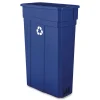 Best 23 Gallon Polypropylene Slim Recycling Container - Blue Trash & Waste Bins
