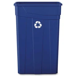 Best 23 Gallon Polypropylene Slim Recycling Container - Blue Trash & Waste Bins