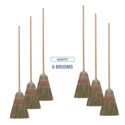Discount 53-1/2 in. Corn/Fiber Lobby Brooms - Natural (6/Carton) Cleaning & Janitorial Supplies