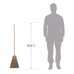 Discount 53-1/2 in. Corn/Fiber Lobby Brooms - Natural (6/Carton) Cleaning & Janitorial Supplies