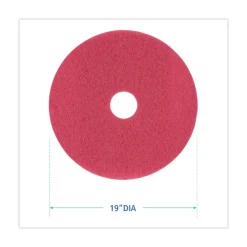 New 19 in. Diameter Buffing Floor Pads - Red (5/Carton) Cleaning & Janitorial Supplies