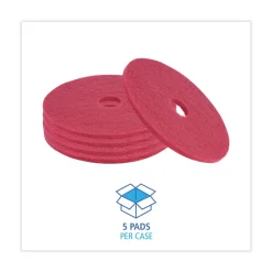 New 19 in. Diameter Buffing Floor Pads - Red (5/Carton) Cleaning & Janitorial Supplies