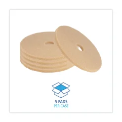 20 in. Diameter Burnishing Floor Pads - Tan (5/Carton) Cleaning & Janitorial Supplies