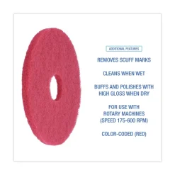 Sale 16 in. Diameter Buffing Floor Pads - Red (5/Carton) Cleaning & Janitorial Supplies