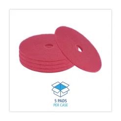 Outlet 21 in. Diameter Buffing Floor Pads - Red (5/Carton) Cleaning & Janitorial Supplies