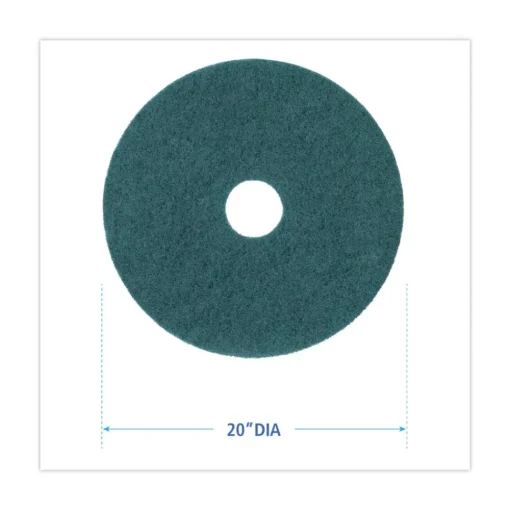 Clearance 20 in. Diameter Heavy-Duty Scrubbing Floor Pads - Green (5/Carton) Cleaning & Janitorial Supplies