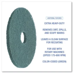 Best 16 in. Diameter Heavy-Duty Scrubbing Floor Pads - Green (5/Carton) Cleaning & Janitorial Supplies