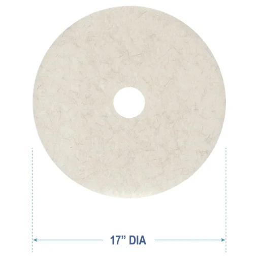17 in. Diameter Natural Burnishing Floor Pads - White (5/Carton) Cleaning & Janitorial Supplies