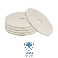 Hot 27 in. Diameter Natural Burnishing Floor Pads - White (5/Carton) Cleaning & Janitorial Supplies